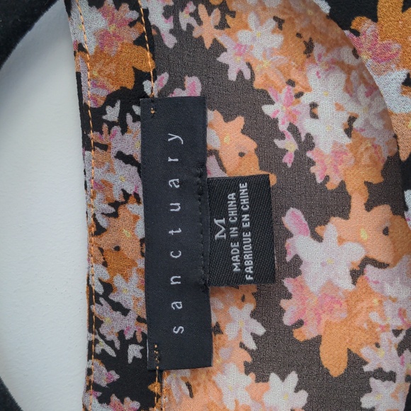 REVOLVE Sanctuary Pintuck Blouse with Floral Design, Harvest, Womens Size Medium - Picture 12 of 13